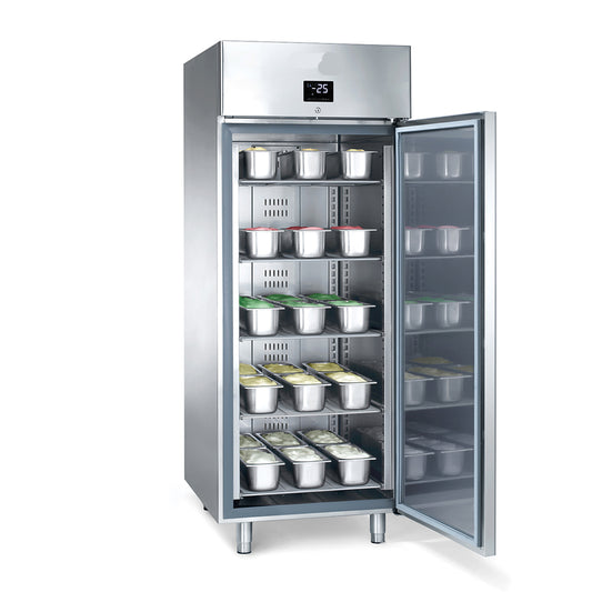 Vertical display freezer for ice cream