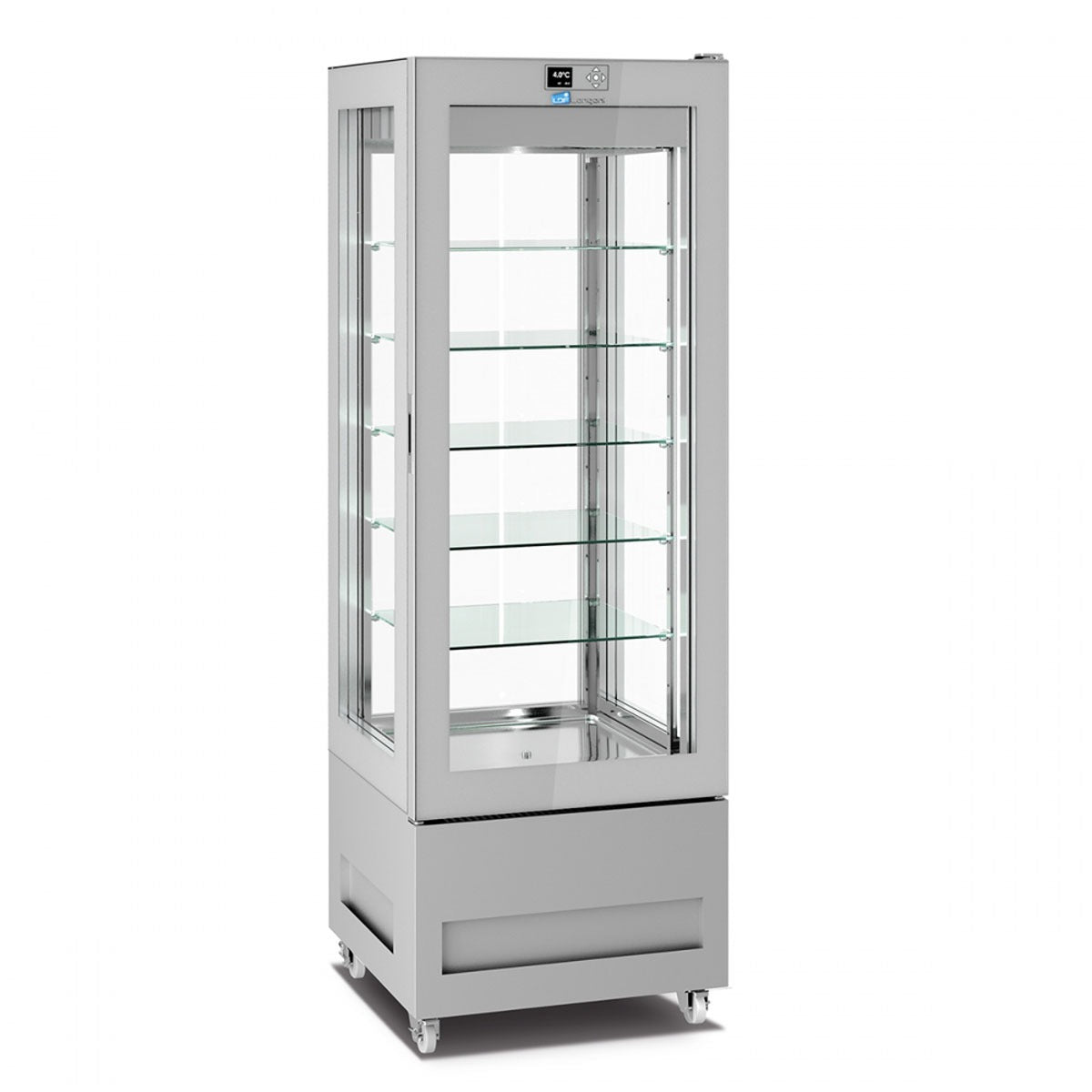Positive refrigerated display case for pastry and ice cream, 450 liters