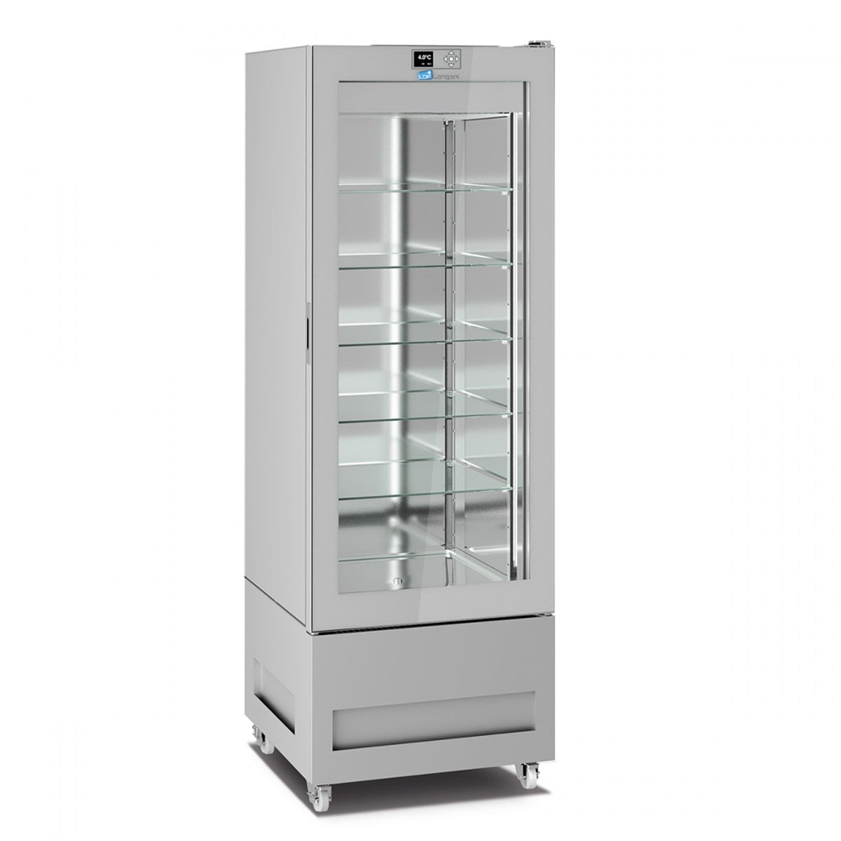 Positive refrigerated display case for pastry and ice cream, 450 liters