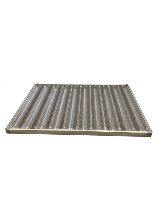 Commercial perforated french bread baking pan