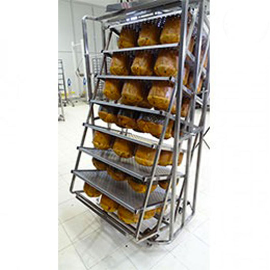 Panettoni and colombe trolley for rotor oven in stainless steel