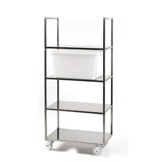 Stainless steel basket trolley with shelves 40x60cm
